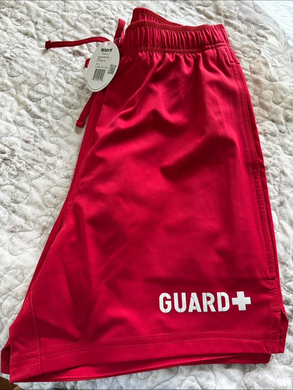 GUARD+ Red Lifeguard Swim/Board Shorts Men’s Medium Lifeguard Shorts